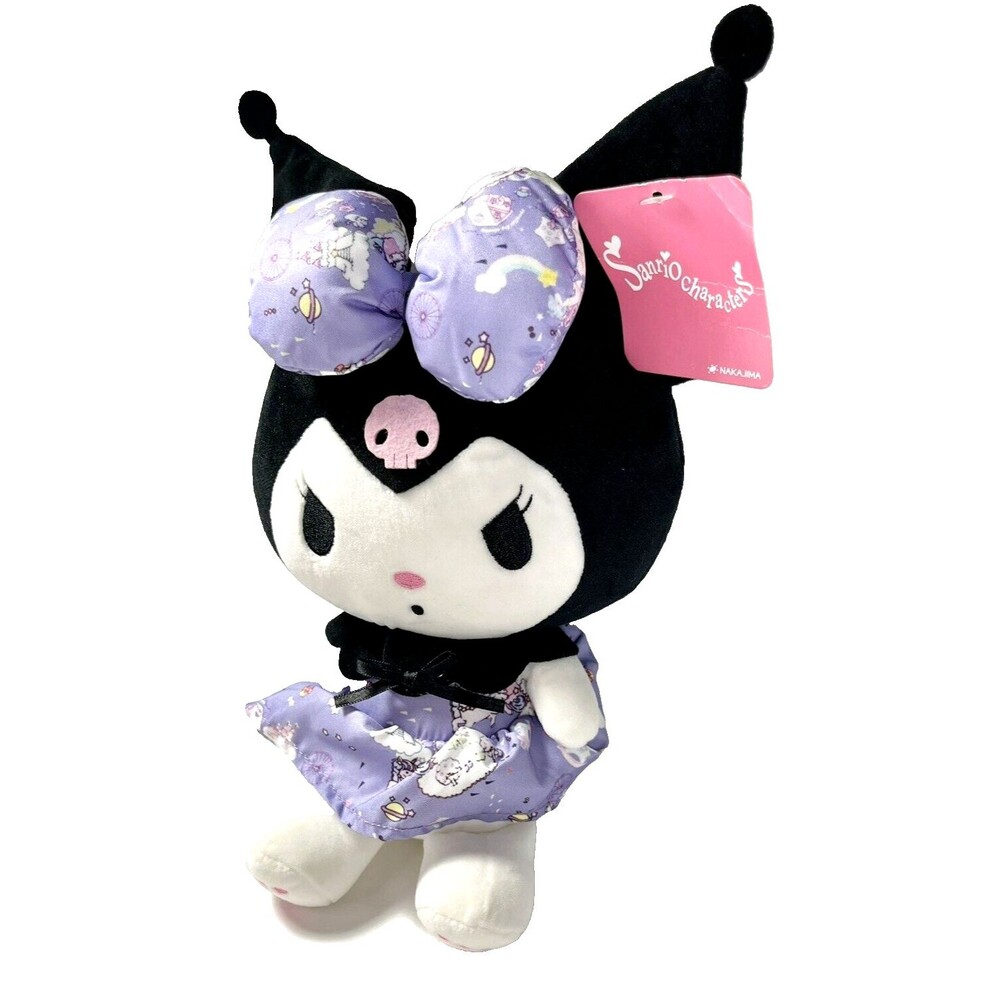Sanrio Kuromi Plush Doll Collectible Toy with Purple Skirt New with Tag - Picture 2 of 11
